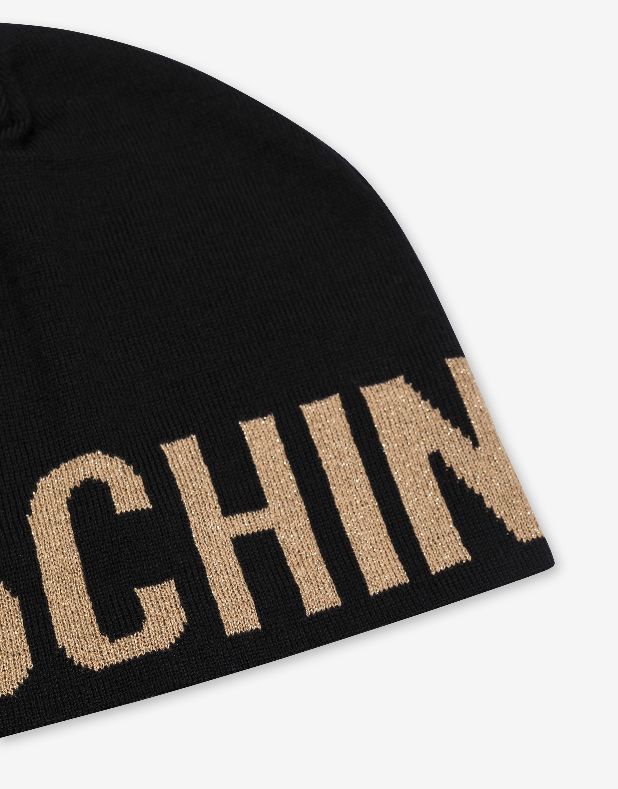 Gold Lettering Logo knit hat | Moschino