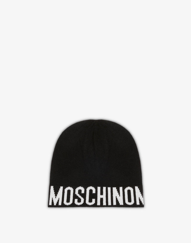Cappello in misto lana con logo Nero Moschino 0
