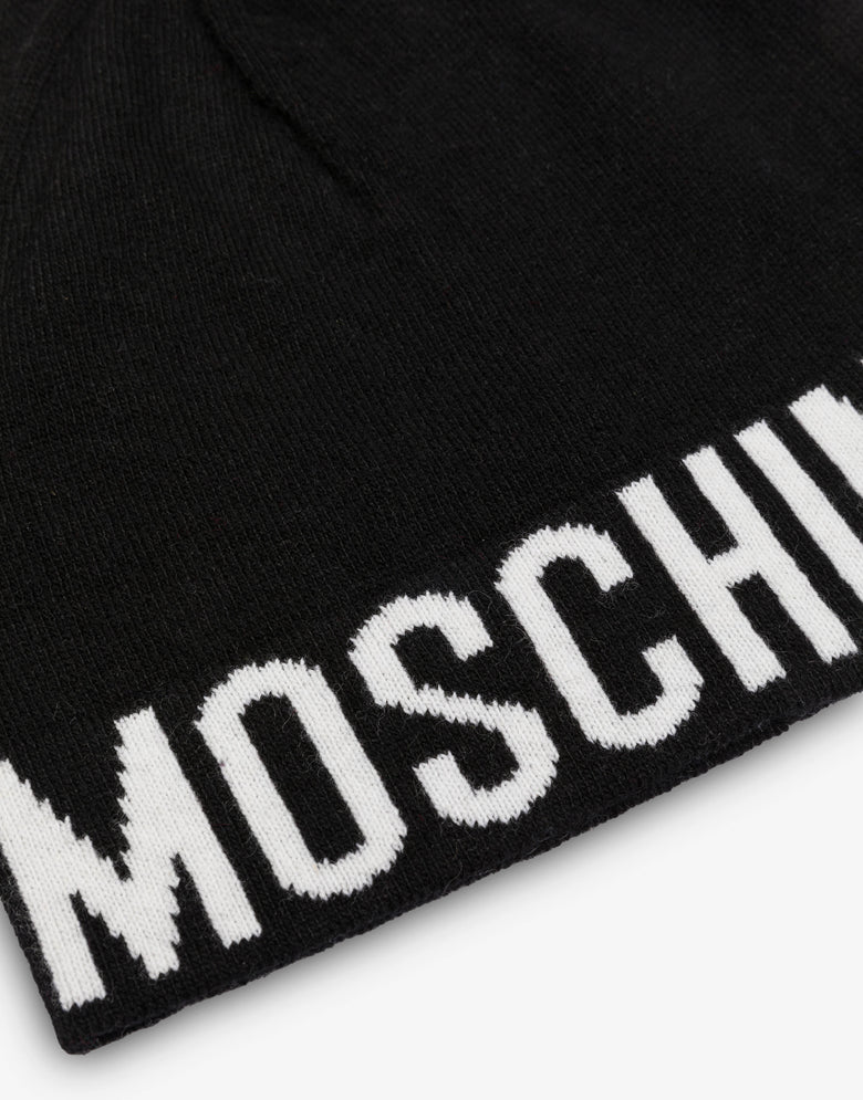 Wool-blend hat with logo Black Moschino 2
