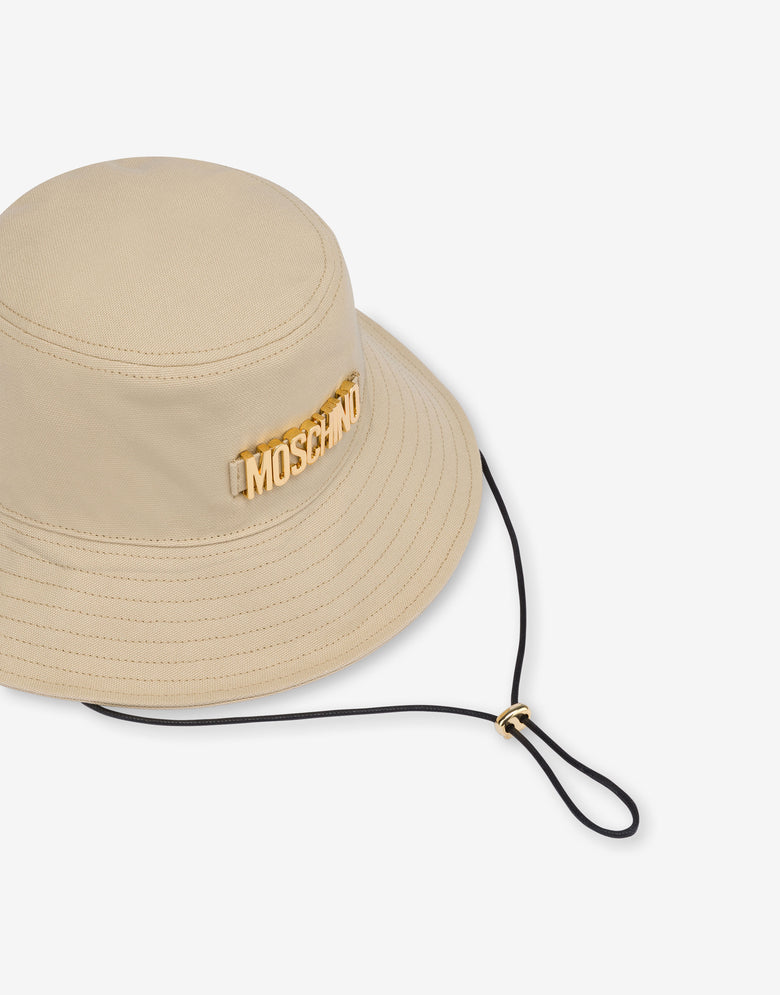 Bucket Hat Lettering Logo Beige Moschino 2