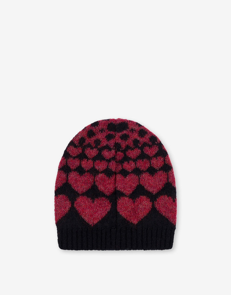 Intarsienmütze aus Mohairmischung Schwarz Moschino 1