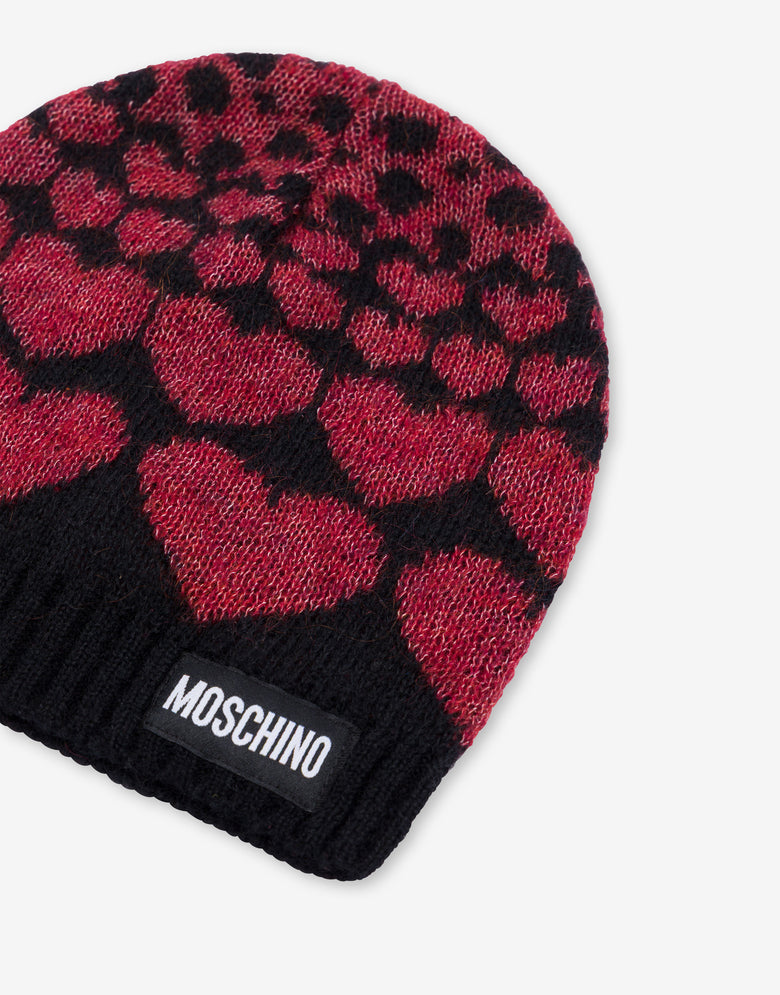 Intarsienmütze aus Mohairmischung Schwarz Moschino 2