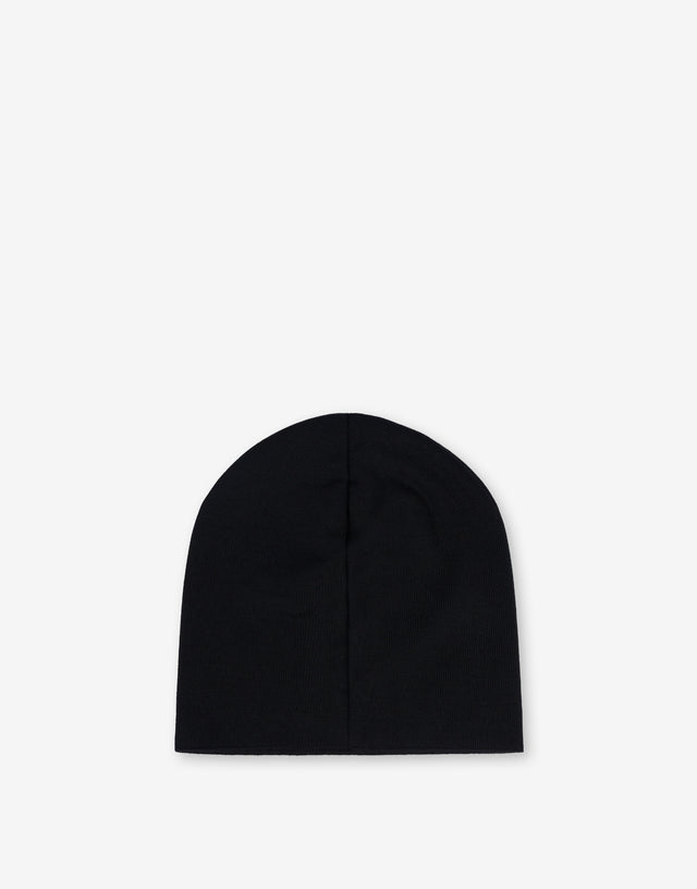 Heart and Logo Wool Hat Black Moschino 1