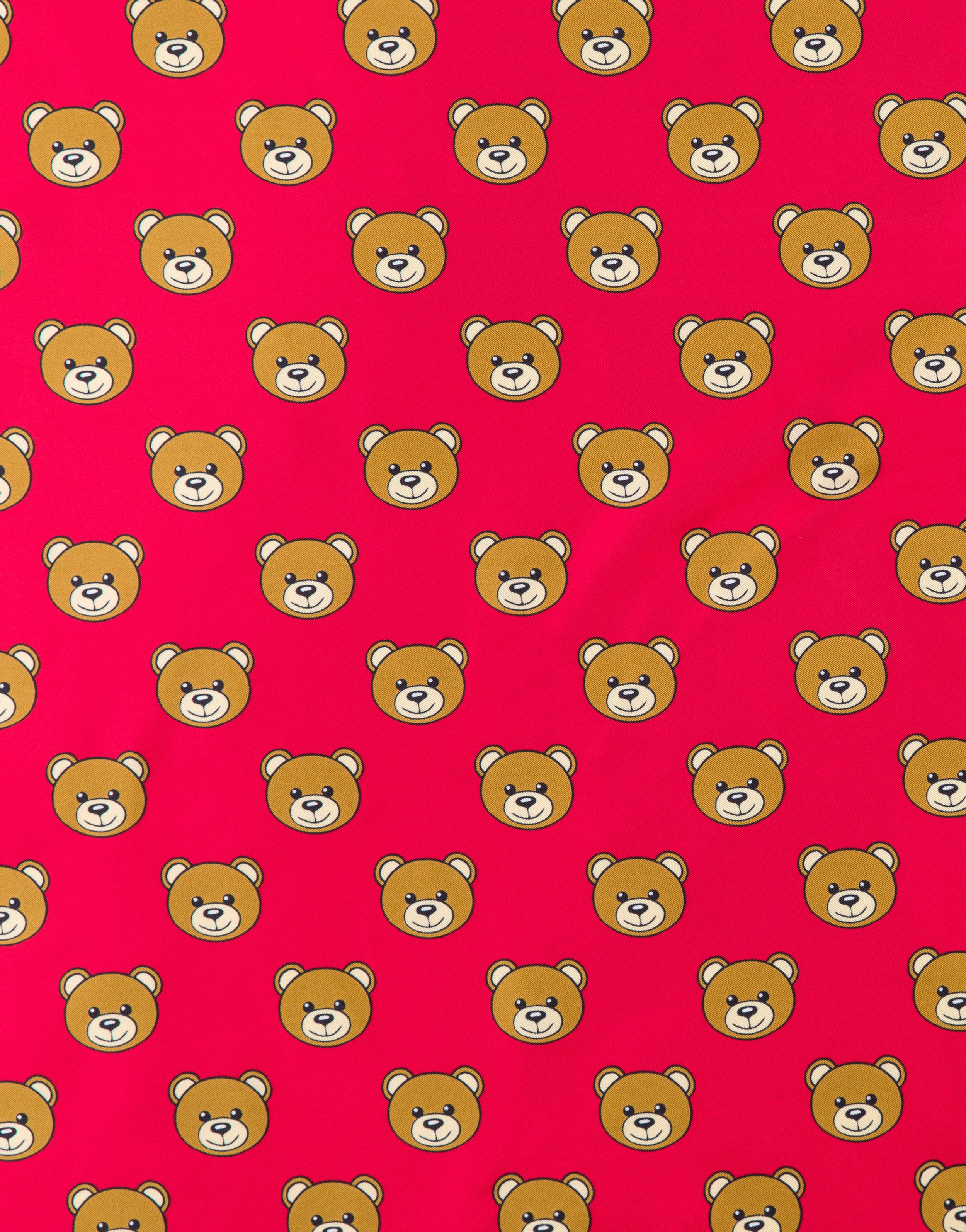 All-Over Teddy Bear silk scarf | Moschino
