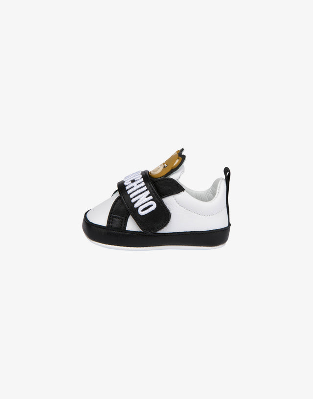 Sneakers aus Leder Teddy Logo Weiß Moschino 1