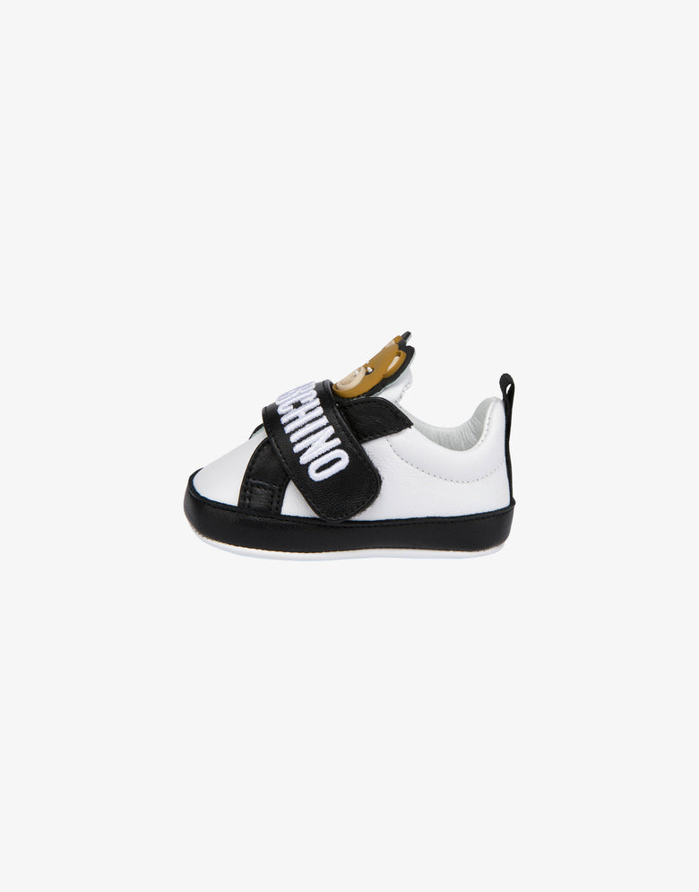 Sneakers en cuir Teddy Logo Blanc Moschino 1