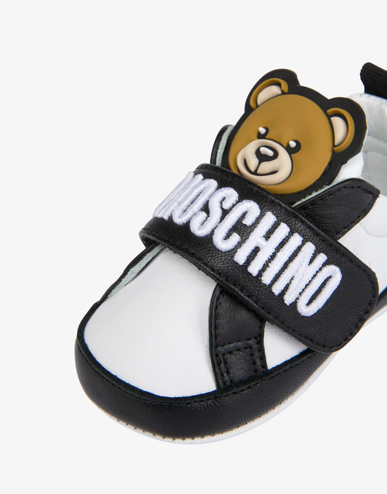 Sneakers en cuir Teddy Logo Blanc Moschino 4