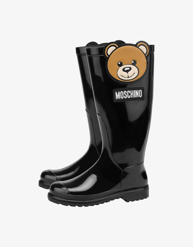 Stivali da pioggia Teddy Patch Nero Moschino 0