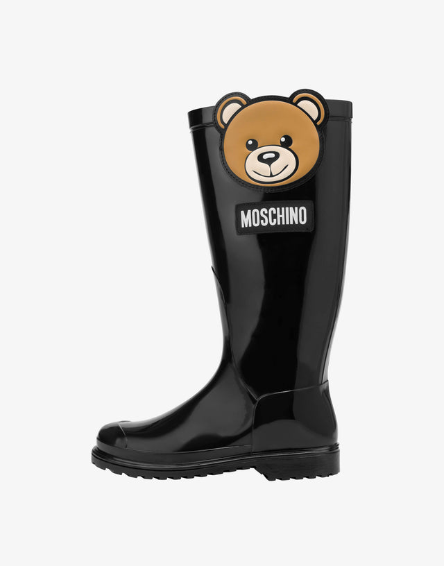 Stivali da pioggia Teddy Patch Nero Moschino 1