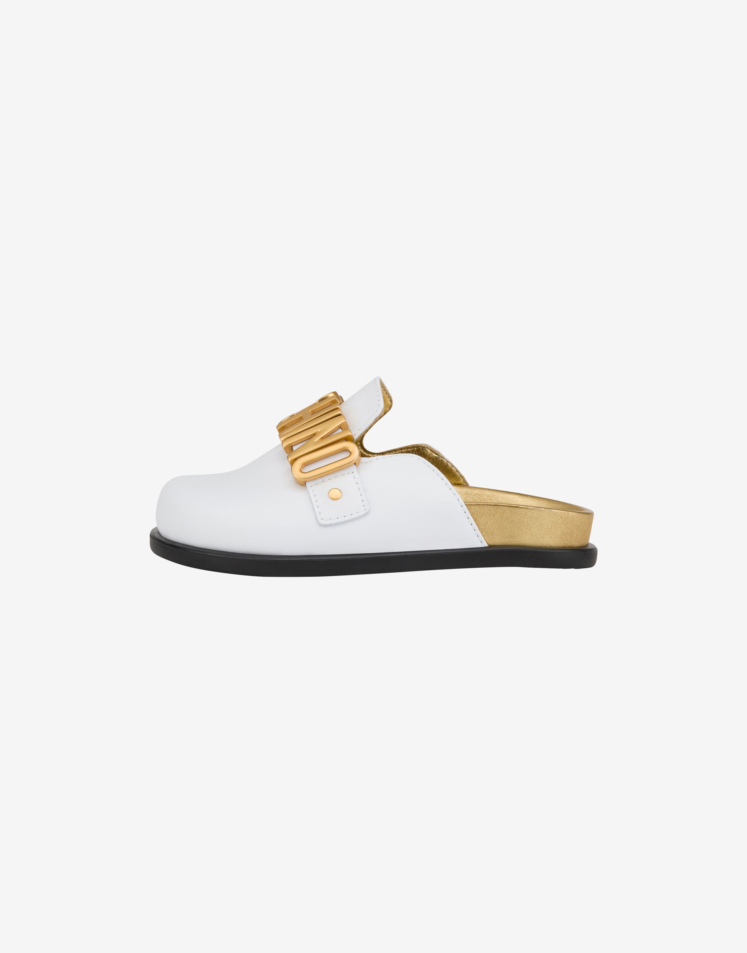 Lettering Logo calfskin mules | Moschino