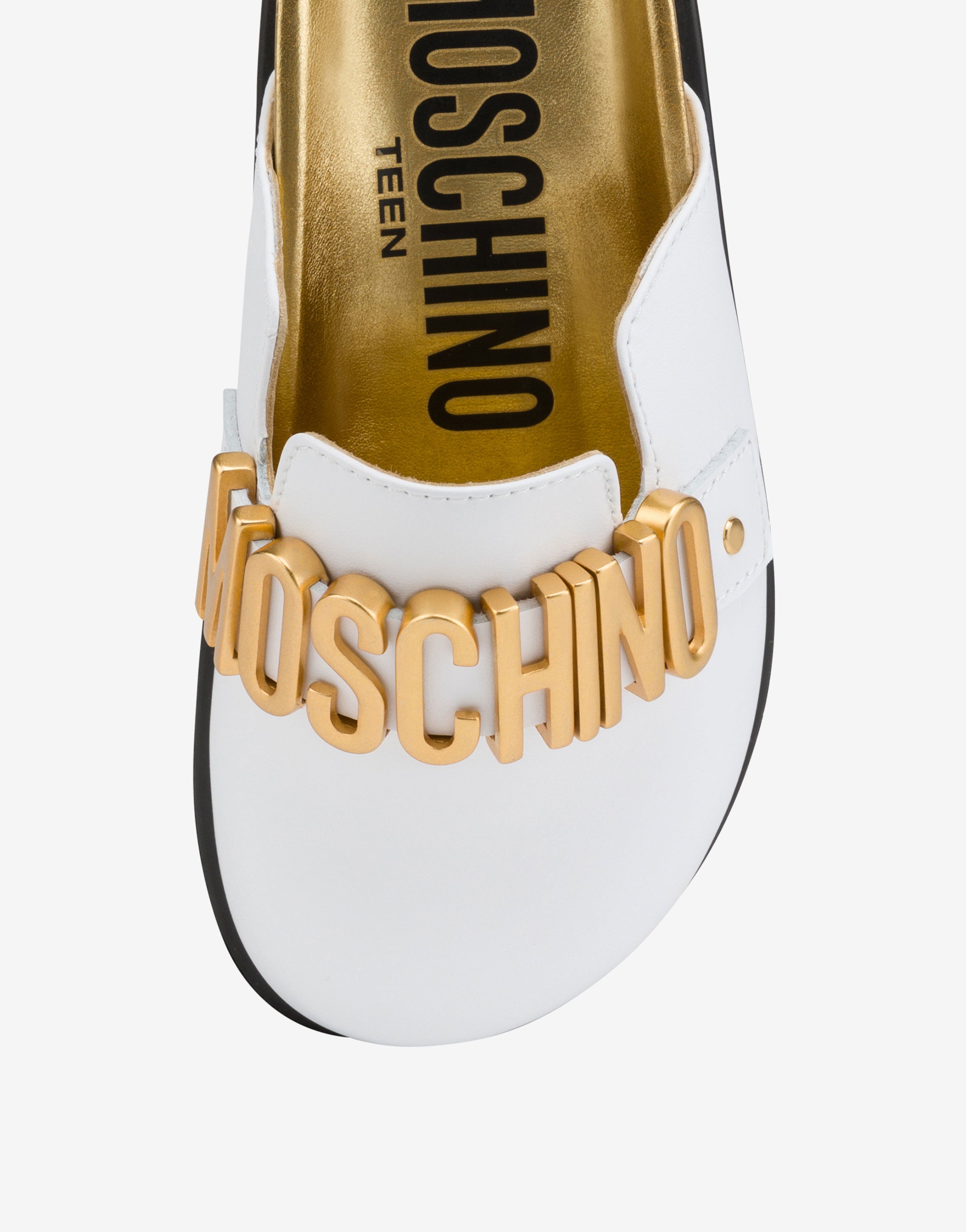 Lettering Logo calfskin mules | Moschino