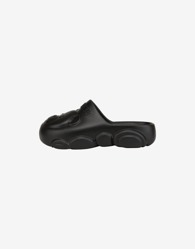Sabot Gummy Teddy Bear Schwarz Moschino 1