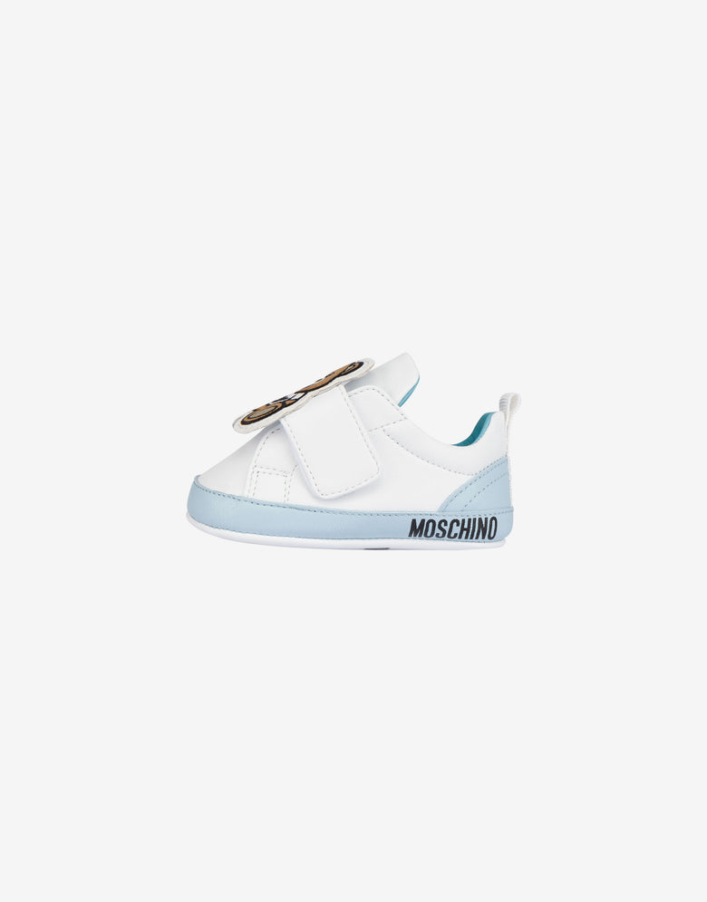 Teddy Patch Nappa leather sneakers Azure Moschino 1