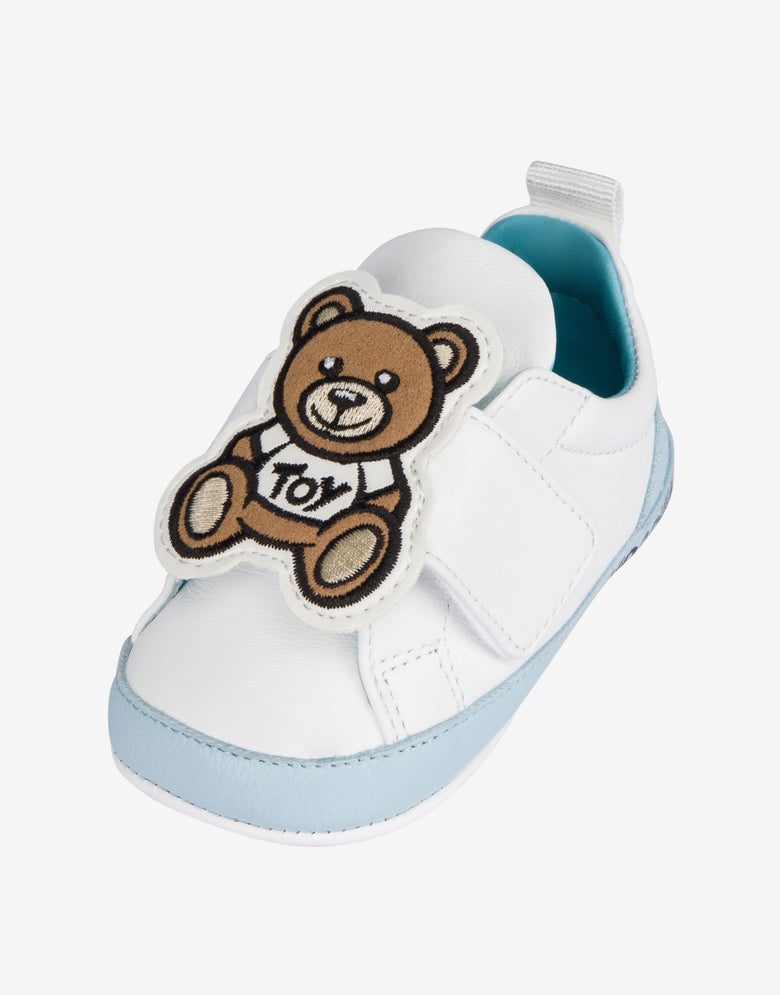 Teddy Patch Nappa leather sneakers Azure Moschino 3