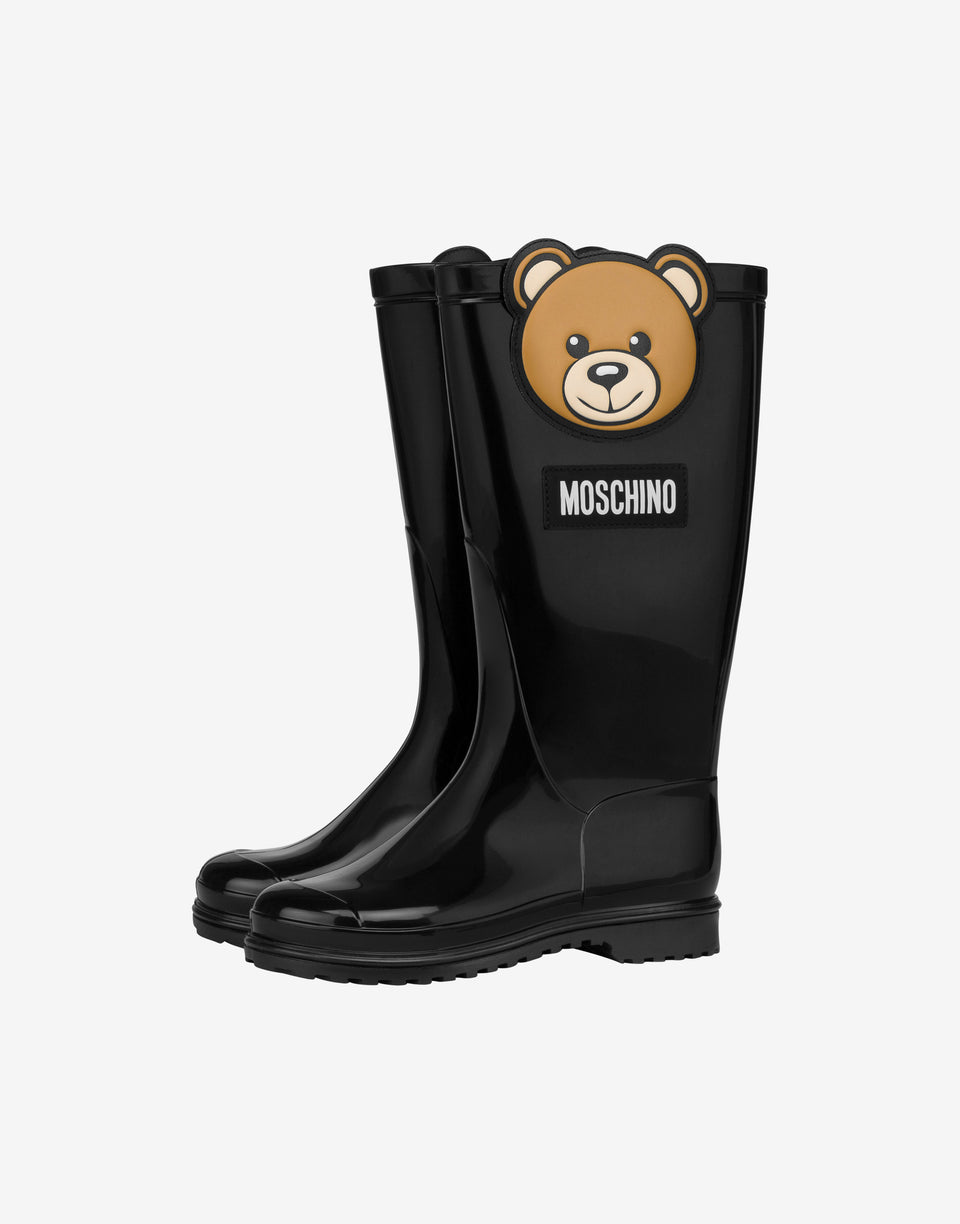 Stivali da pioggia Teddy Patch Nero Moschino 0