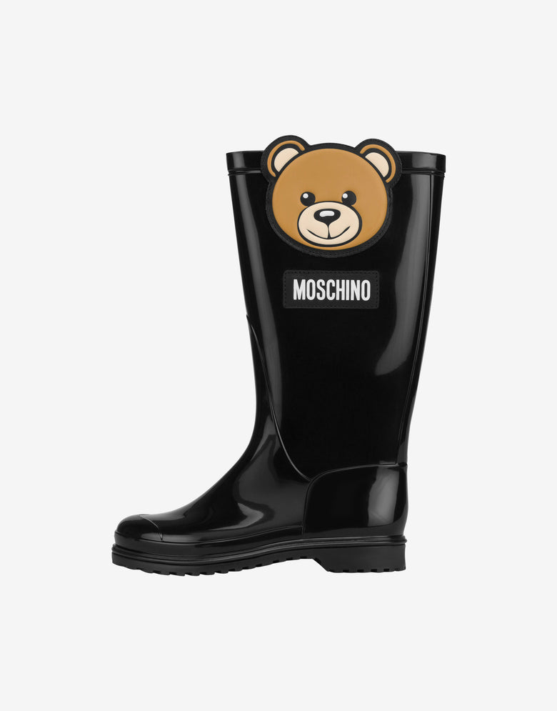Stivali da pioggia Teddy Patch Nero Moschino 1