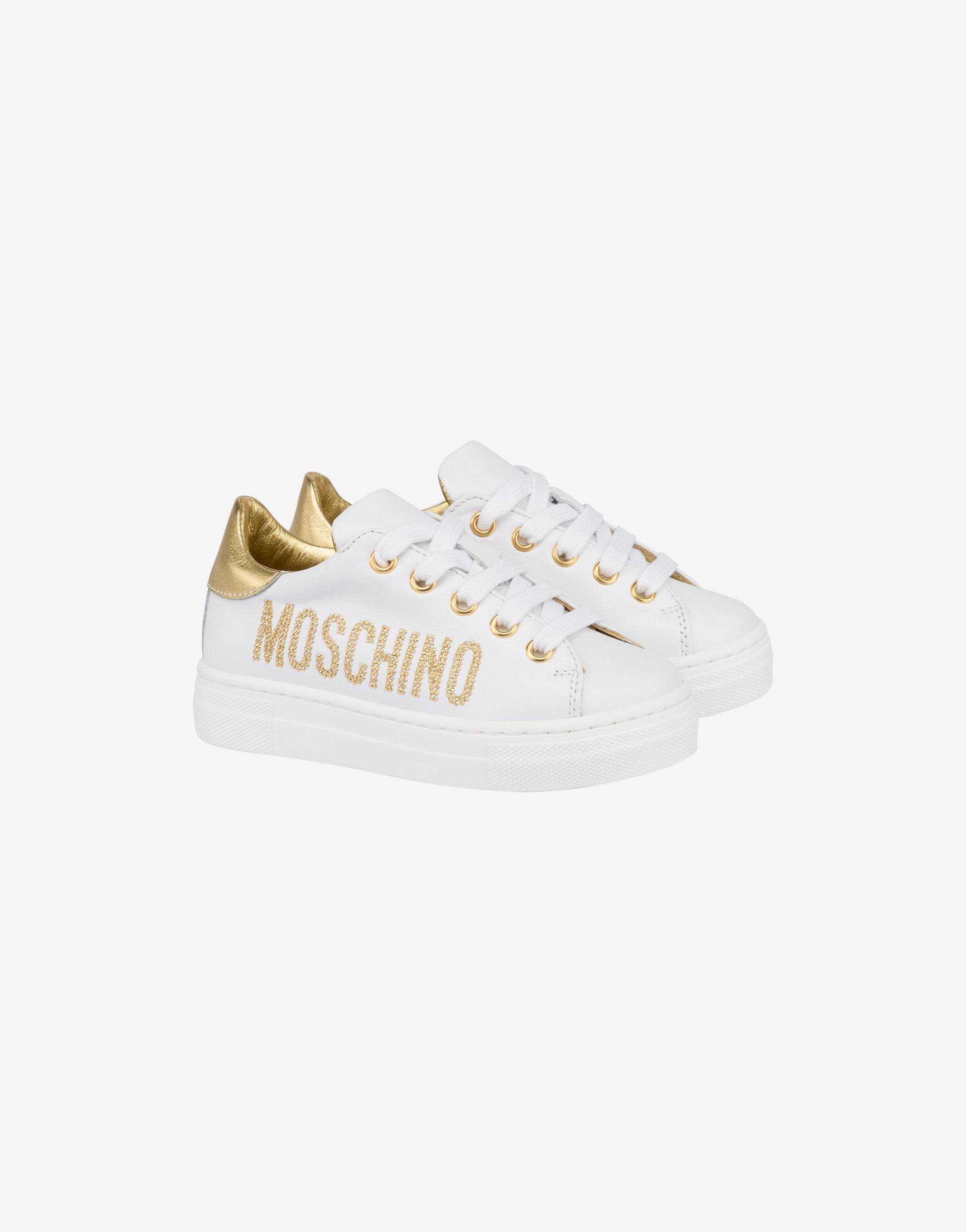 Sneakers in vitello Studded Logo Moschino IT - Main Image