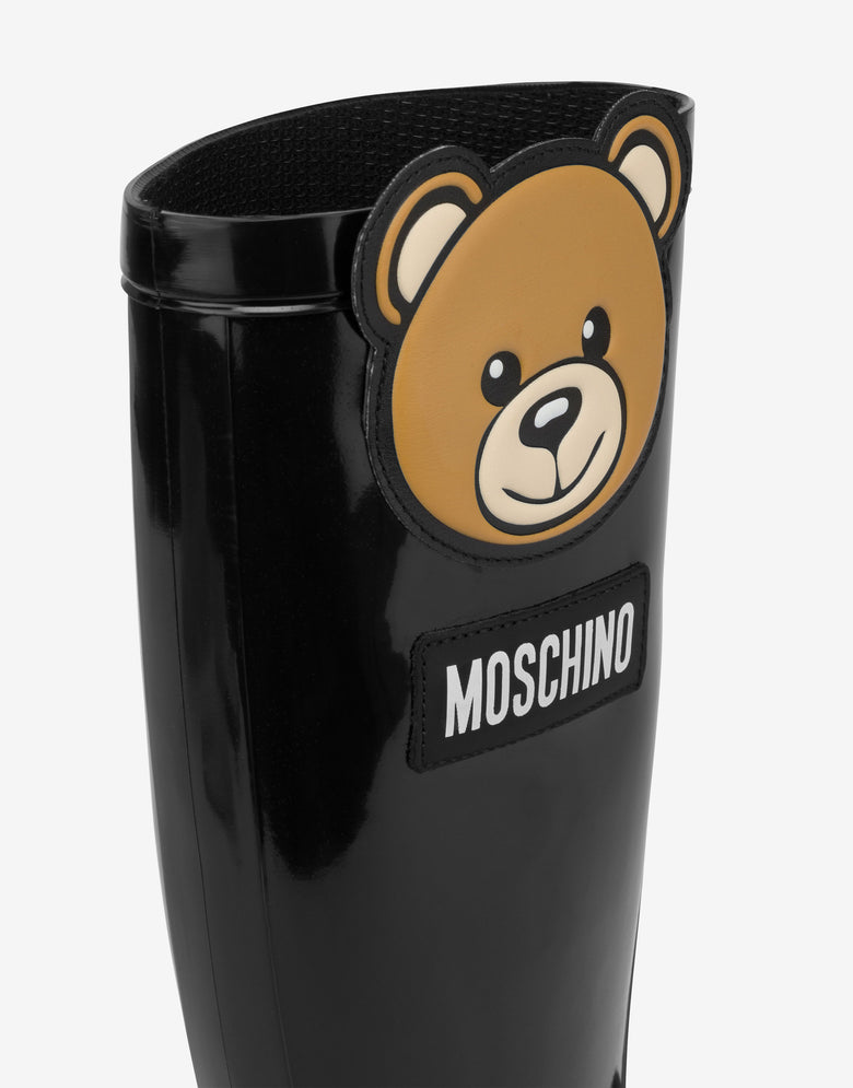“Teddy Patch”雨靴 黑色 Moschino 3