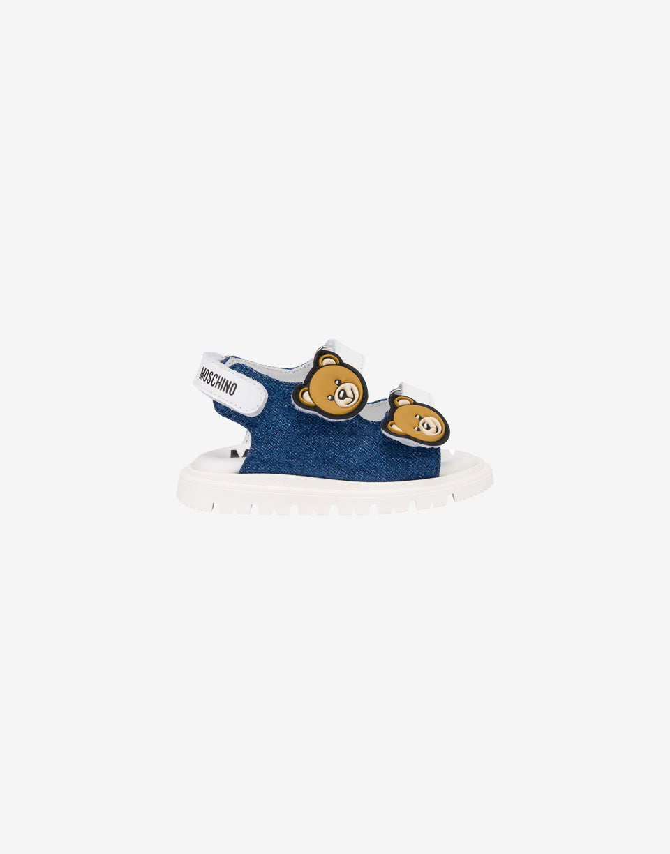 Denim Teddy Bear sandals Blue Denim Moschino 1