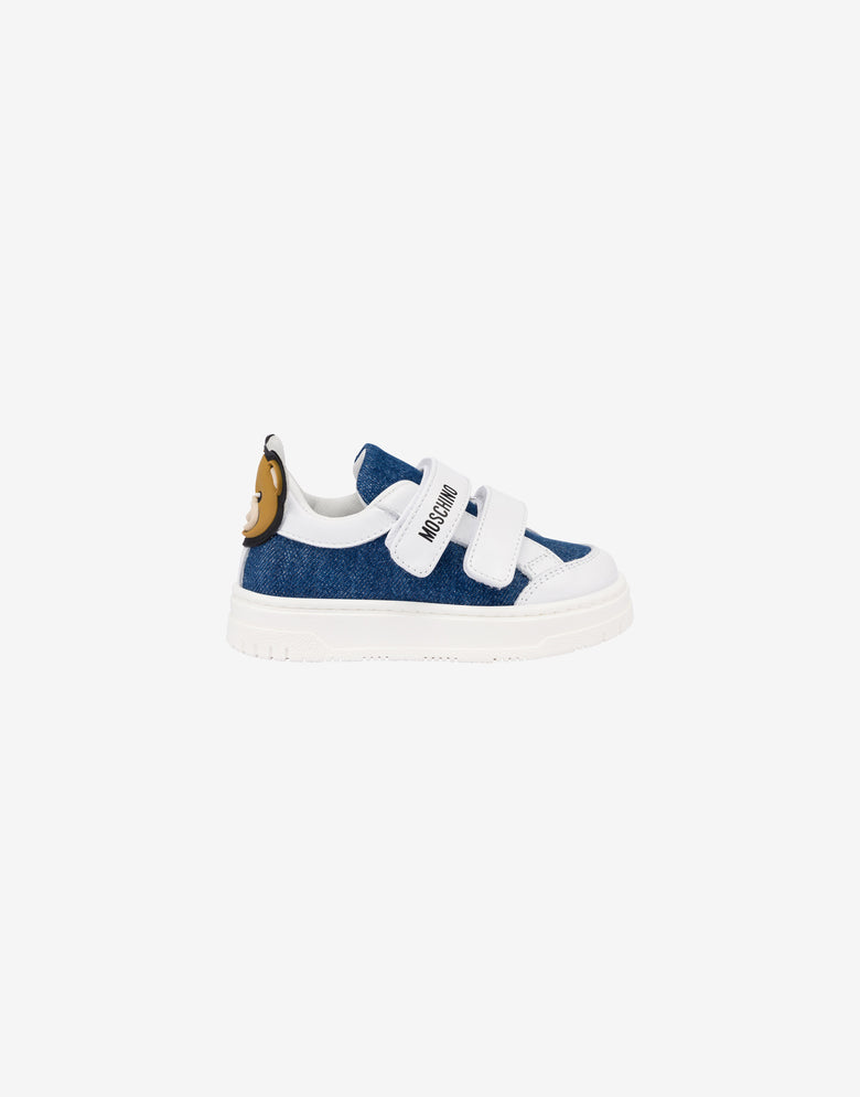 Denim Teddy Bear sneakers Blue Denim Moschino 1