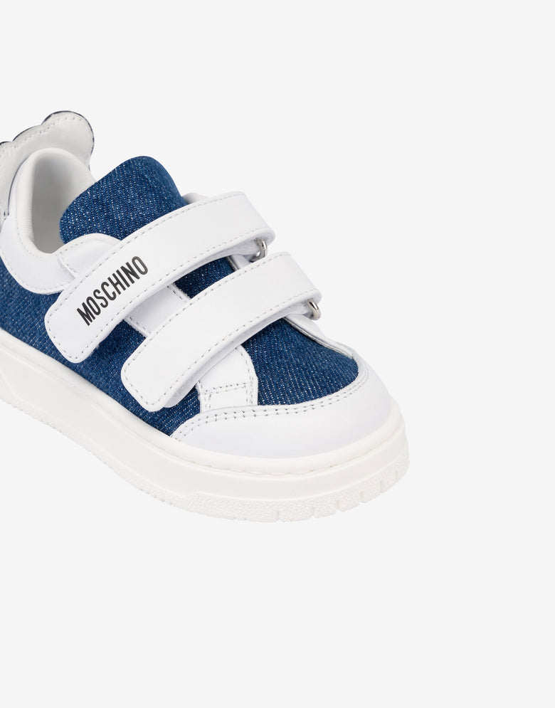Denim Teddy Bear sneakers Blue Denim Moschino 3