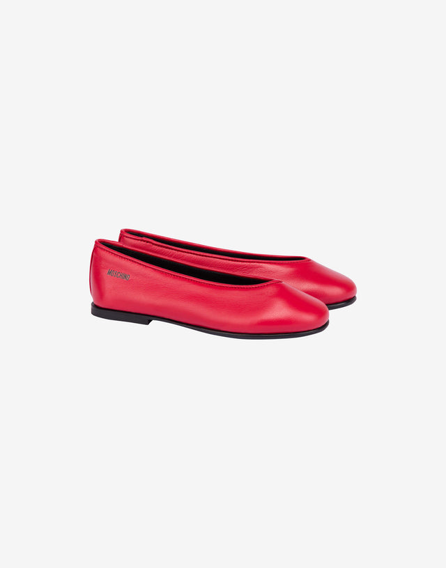 Ballettschuhe aus Ziegenleder Rot Moschino 0