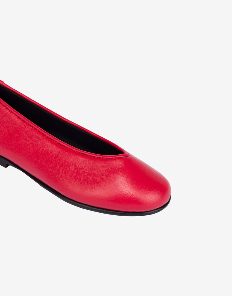 Ballettschuhe aus Ziegenleder Rot Moschino 3