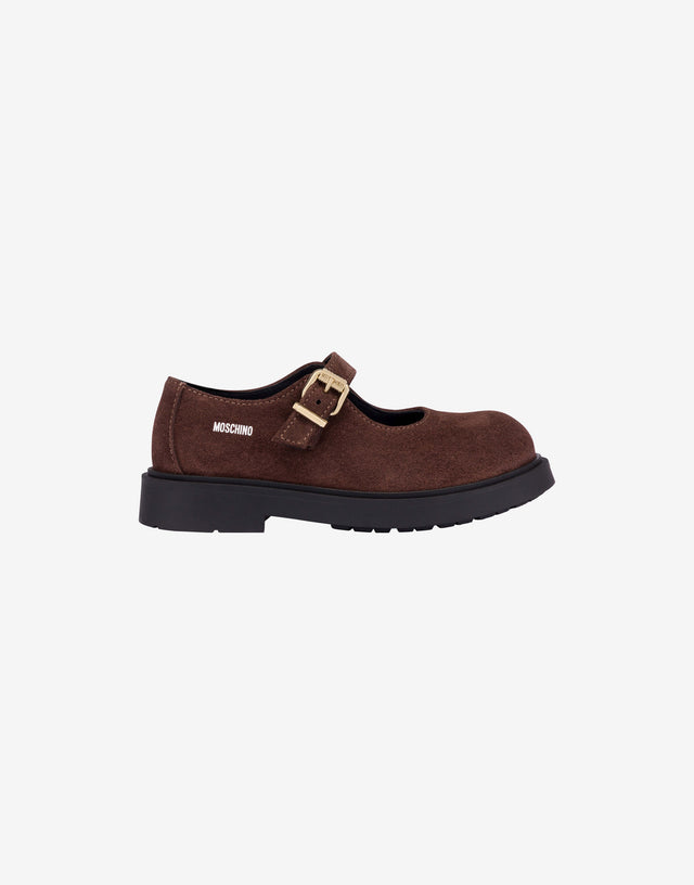 Wildleder Mary Jane Braun Moschino 1