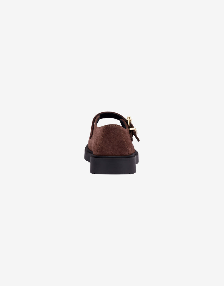 Wildleder Mary Jane Braun Moschino 2