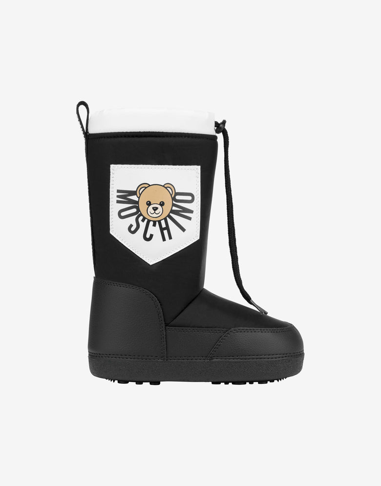 Moschino Teddybär Schneestiefel aus Nylon Schwarz Moschino 1