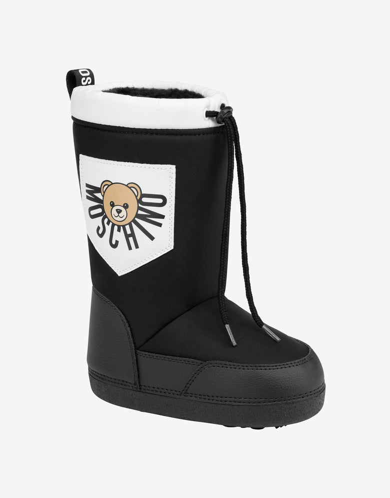 Moschino Teddybär Schneestiefel aus Nylon Schwarz Moschino 3