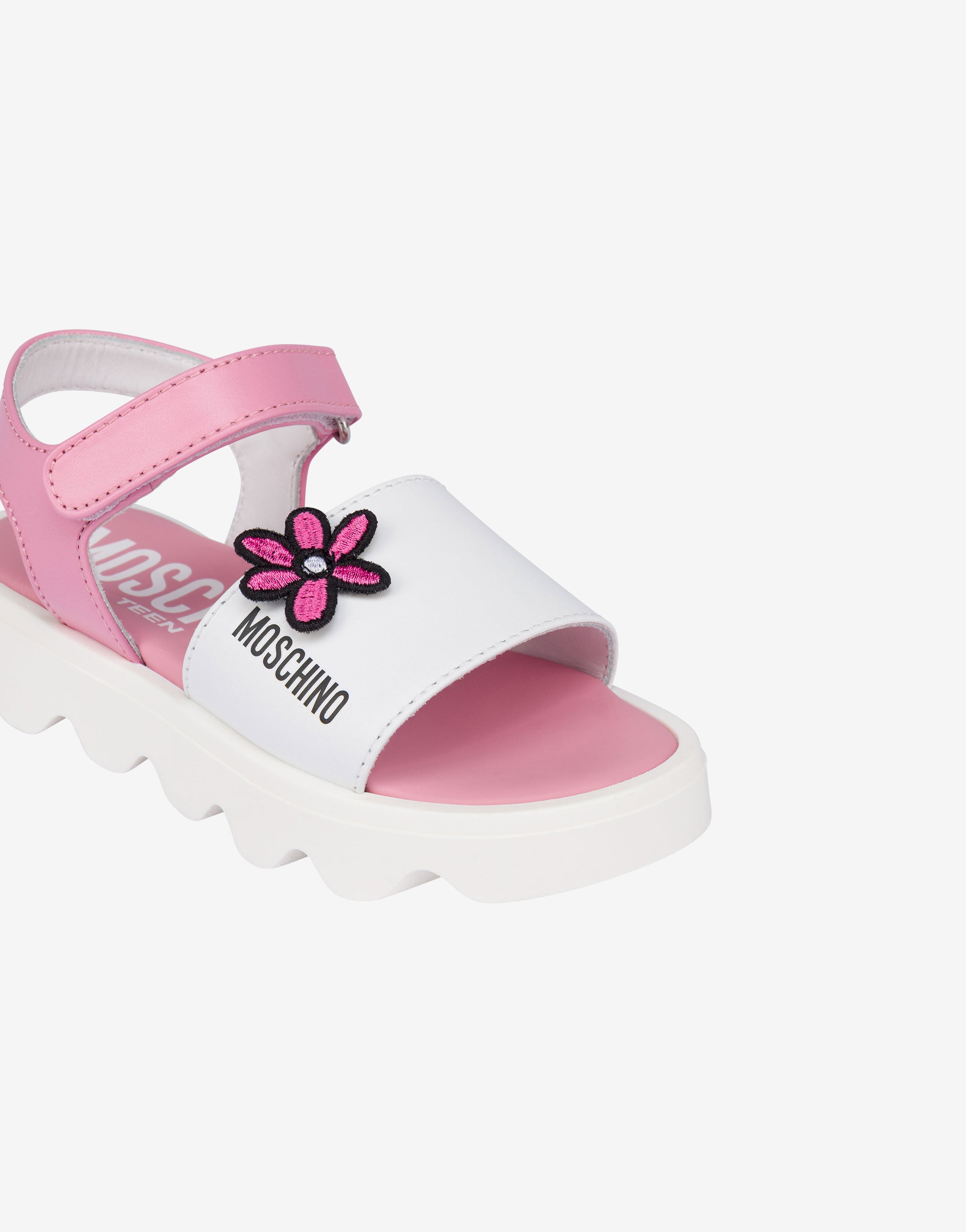 MOSCHINO  サンダル Moschino Logo Leather Sandals | Saks Fifth Avenue