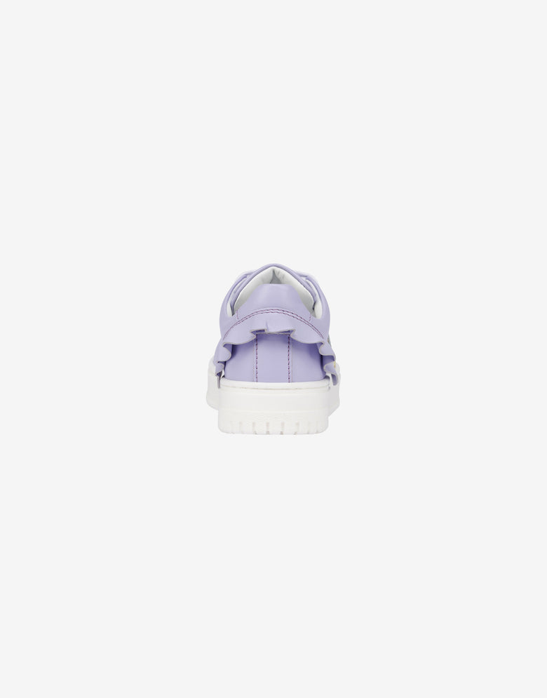 Sneakers in pelle con rouches Viola chiaro Moschino 2