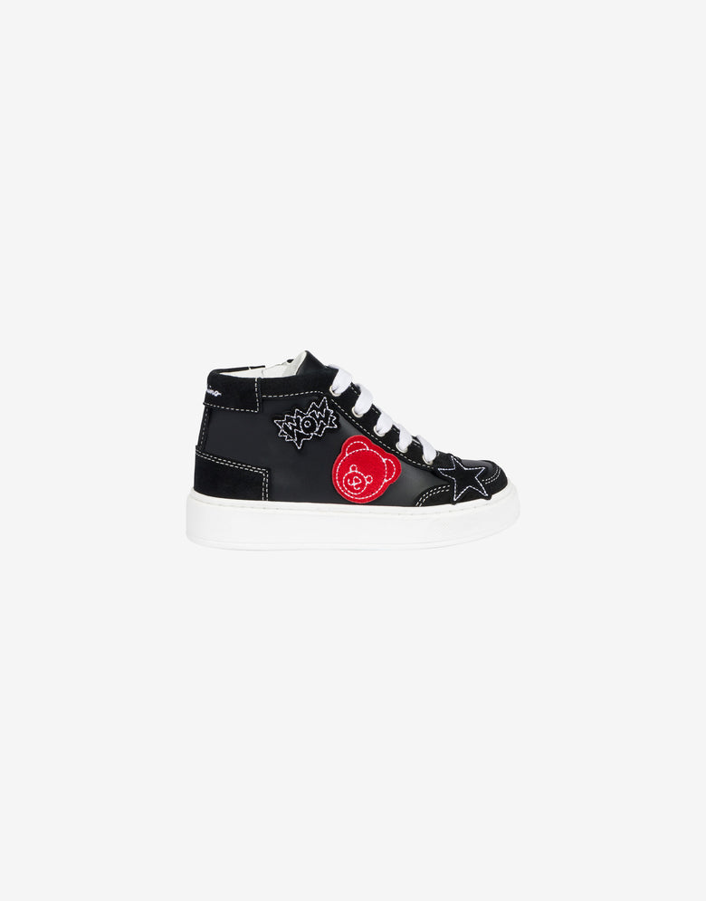 Sneakers in vitello e suede Nero Moschino 1