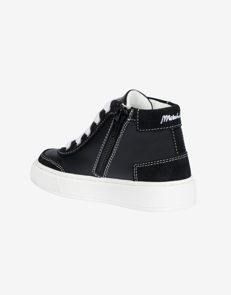 Sneakers in vitello e suede Nero Moschino 3