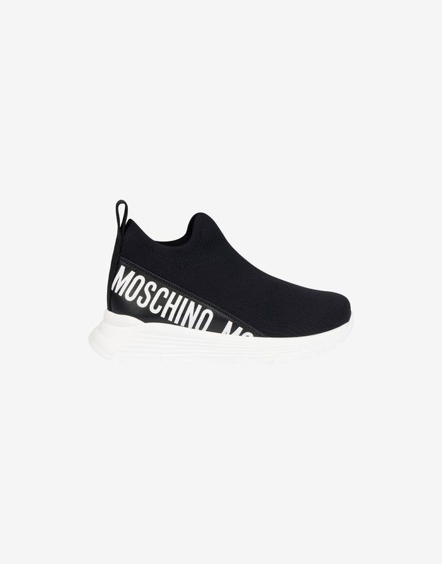 Baskets-chaussettes avec un logo géant Noir Moschino 1
