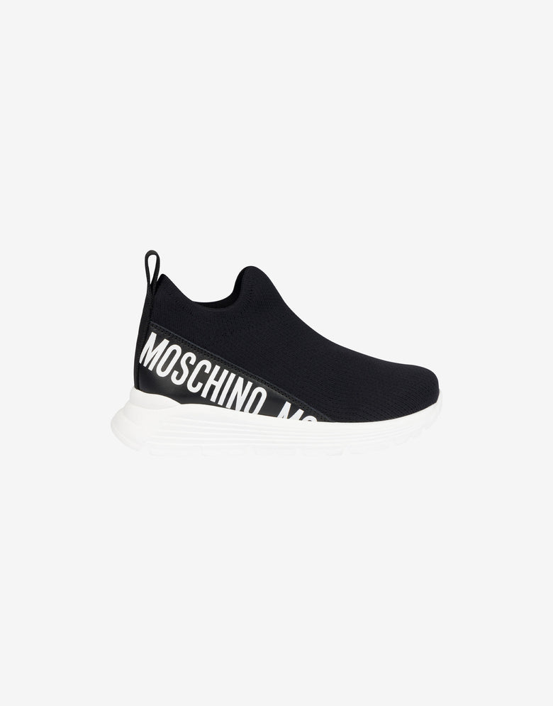 Baskets-chaussettes avec un logo géant Noir Moschino 1