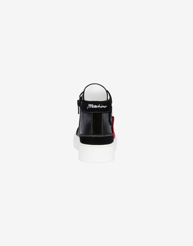 Sneakers in vitello e suede Nero Moschino 2