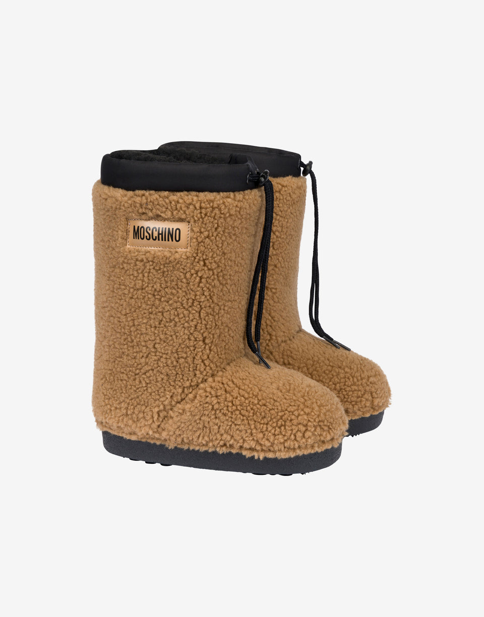 Botas de neve em tecido macio Beige Moschino 0