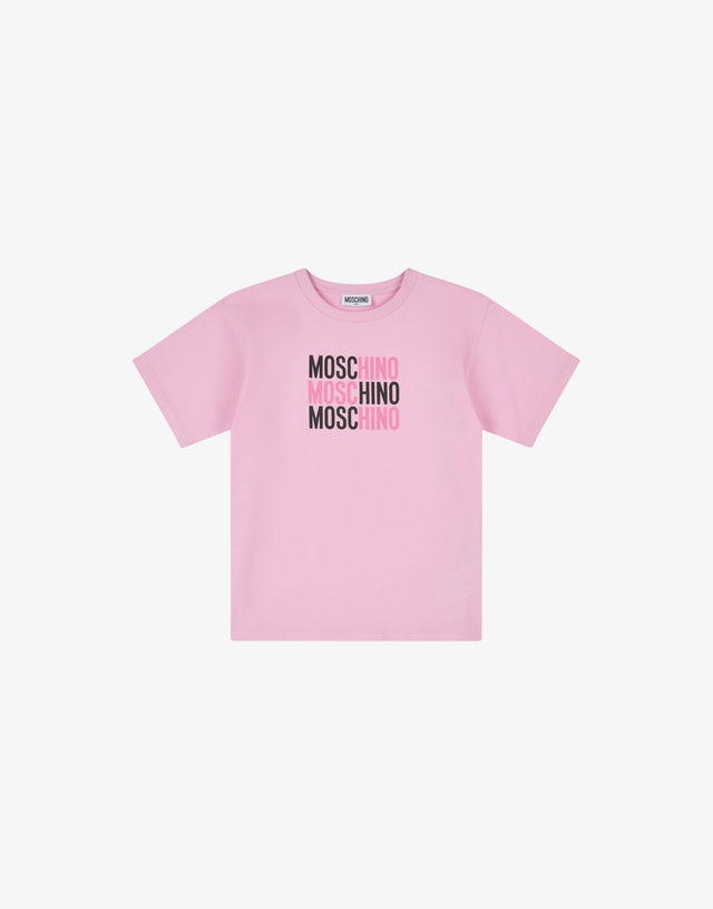 印花棉质针织宽松T恤 粉红色 Moschino 0