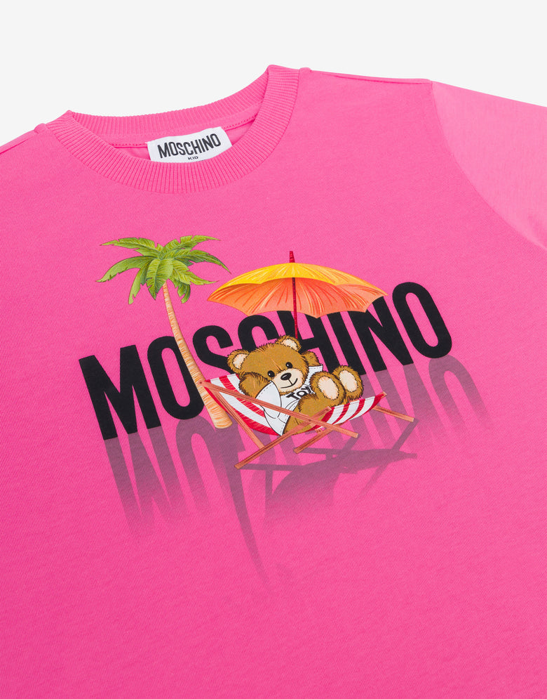 T-shirt en jersey Teddy Bear Rose Moschino 2