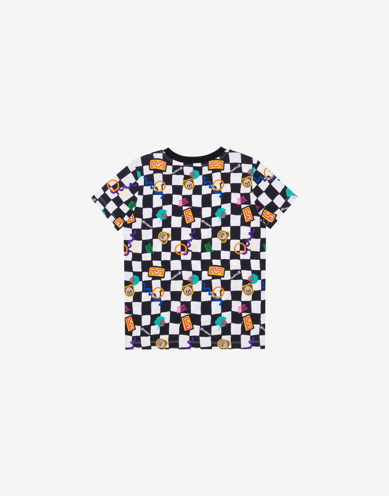 プリント入りコットンジャージーTシャツ ブラック Moschino 1