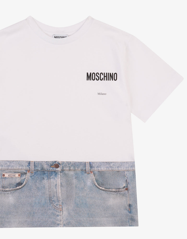 Camiseta maxi estampada de jersey de algodón  Moschino 2