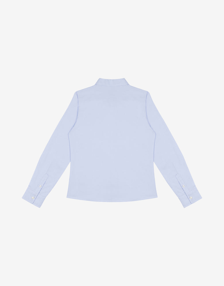 Camisa de algodón oxford Teddy Patch Celeste Moschino 1