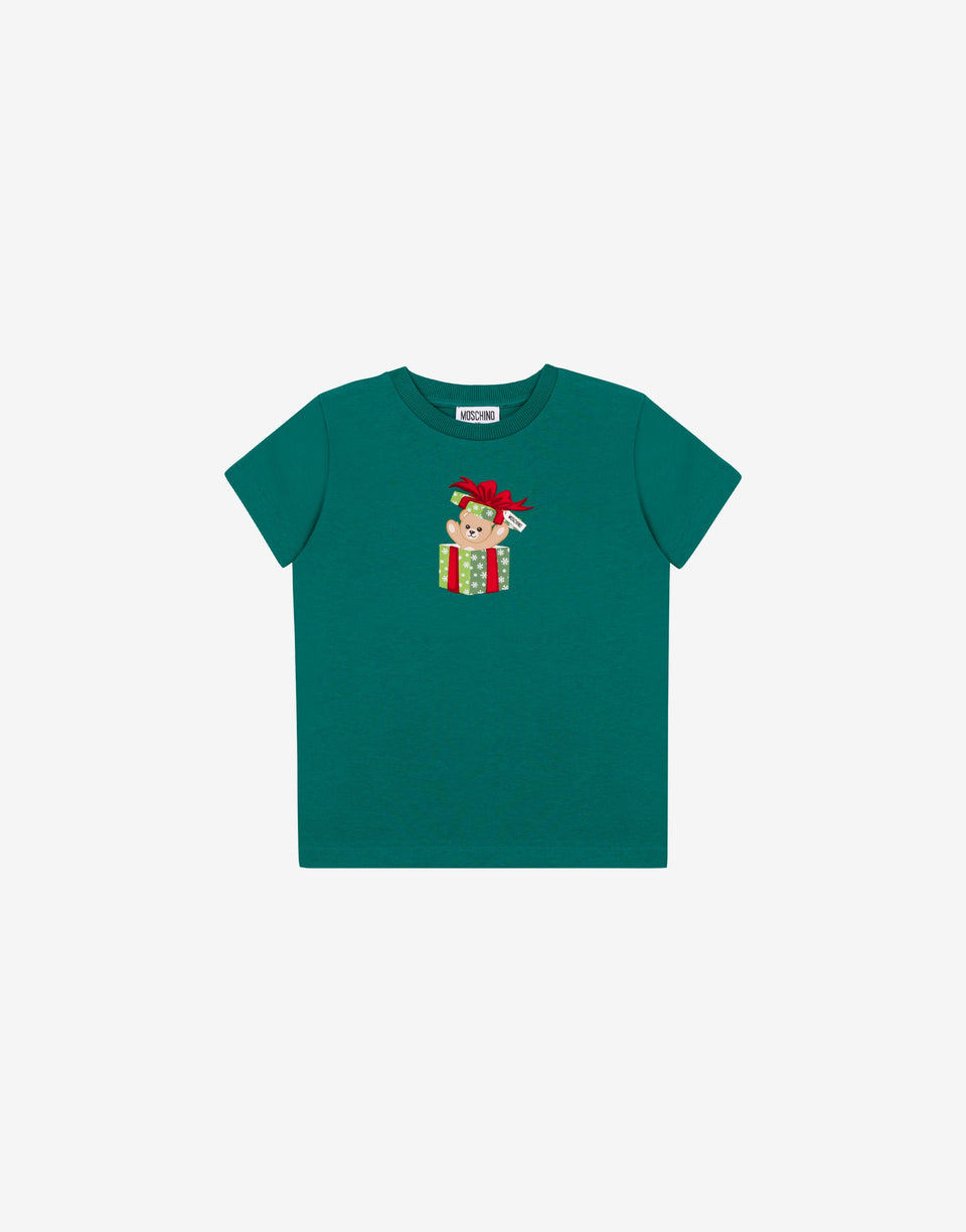 T-shirt en jersey de coton Moschino Teddy Bear Vert bouteille Moschino 0