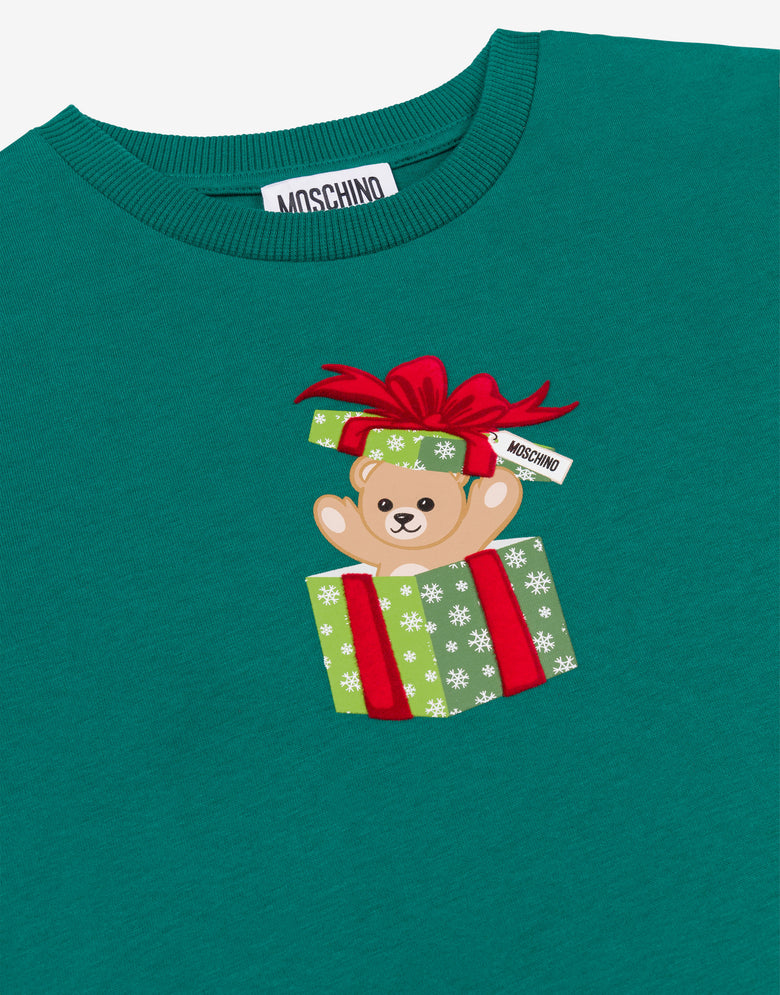 T-shirt en jersey de coton Moschino Teddy Bear Vert bouteille Moschino 2