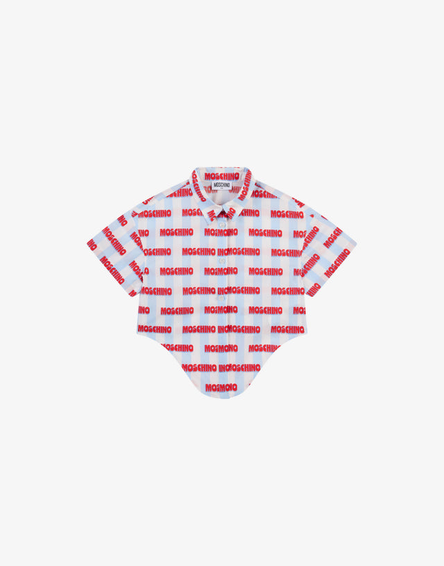 Camicia crop in popeline di cotone rigato  Moschino 0