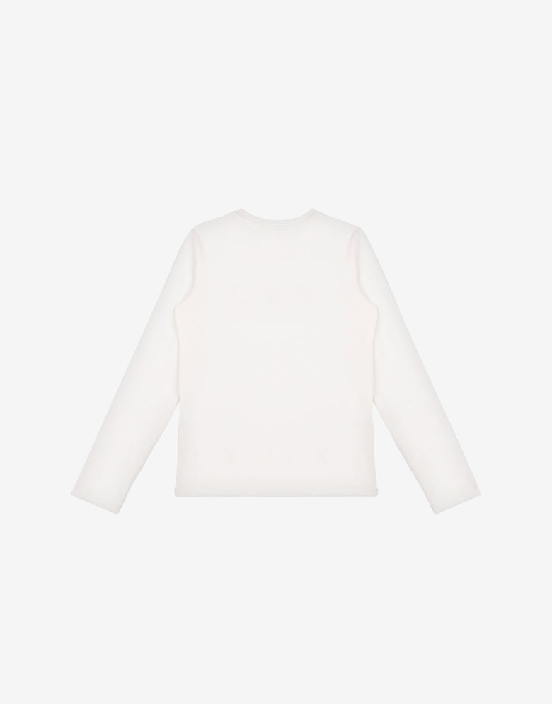 T-shirt in jersey di cotone stampata Bianco Moschino 1