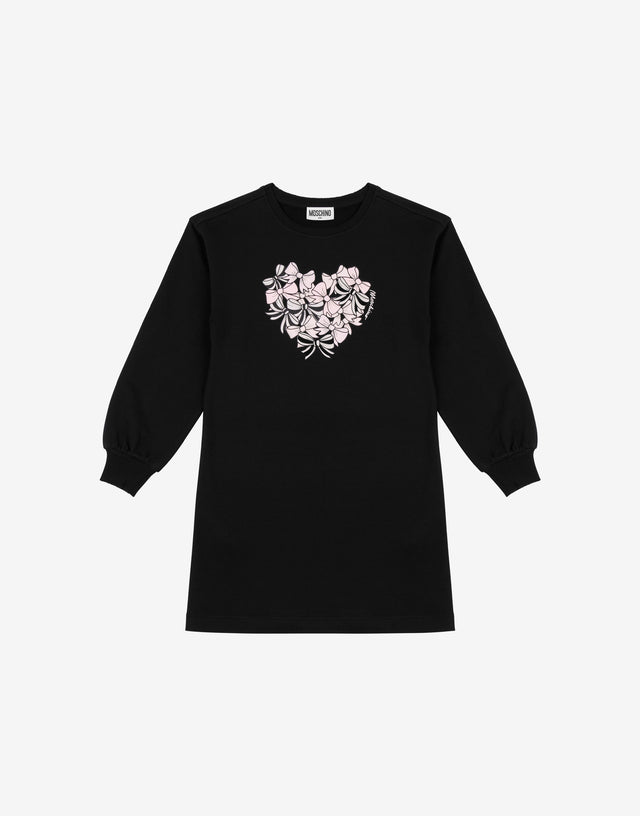 Vestido polar de algodón estampado Negro Moschino 0