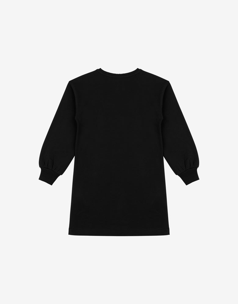 Printed cotton fleece dress Black Moschino 1